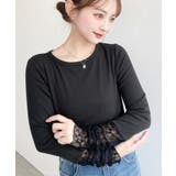＼レイヤードにも◎／袖くしゅくしゅレースドッキングリブカットソープルオーバー | moment+ | 詳細画像16 