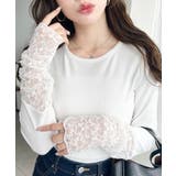 ＼レイヤードにも◎／袖くしゅくしゅレースドッキングリブカットソープルオーバー | moment+ | 詳細画像8 