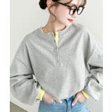 ヘンリーネックバイカラー配色リブロンT | moment+ | 詳細画像15 