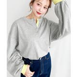 ヘンリーネックバイカラー配色リブロンT | moment+ | 詳細画像21 