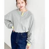 ヘンリーネックバイカラー配色リブロンT | moment+ | 詳細画像23 