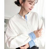 ヘンリーネックバイカラー配色リブロンT | moment+ | 詳細画像3 