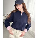 ヘンリーネックバイカラー配色リブロンT | moment+ | 詳細画像37 