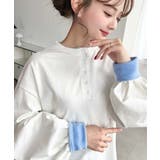 ヘンリーネックバイカラー配色リブロンT | moment+ | 詳細画像5 