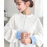 ヘンリーネックバイカラー配色リブロンT | moment+ | 詳細画像6 