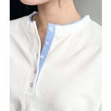 ヘンリーネックバイカラー配色リブロンT | moment+ | 詳細画像8 