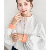 オートミール | ヘンリーネックバイカラー配色リブロンT | moment+