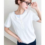 ヘンリーネックレイヤード半袖Tシャツ | moment+ | 詳細画像2 
