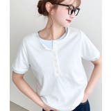 ヘンリーネックレイヤード半袖Tシャツ | moment+ | 詳細画像3 