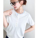 オフホワイト | ヘンリーネックレイヤード半袖Tシャツ | moment+