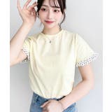 配色ドット袖口フリル半袖Tシャツ | moment+ | 詳細画像23 
