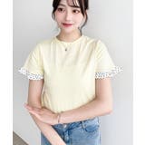 配色ドット袖口フリル半袖Tシャツ | moment+ | 詳細画像24 