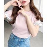 配色ドット袖口フリル半袖Tシャツ | moment+ | 詳細画像27 