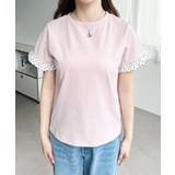 配色ドット袖口フリル半袖Tシャツ | moment+ | 詳細画像29 