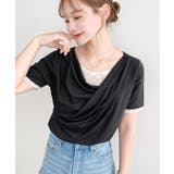 レースドッキングドレープ半袖Tシャツ | moment+ | 詳細画像22