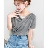 レースドッキングドレープ半袖Tシャツ | moment+ | 詳細画像26