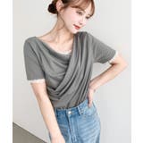レースドッキングドレープ半袖Tシャツ | moment+ | 詳細画像27
