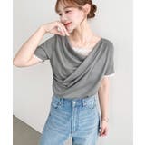 レースドッキングドレープ半袖Tシャツ | moment+ | 詳細画像28