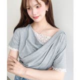 レースドッキングドレープ半袖Tシャツ | moment+ | 詳細画像31