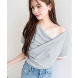 レースドッキングドレープ半袖Tシャツ | moment+ | 詳細画像32