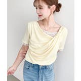 レースドッキングドレープ半袖Tシャツ | moment+ | 詳細画像40