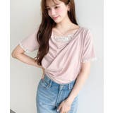 レースドッキングドレープ半袖Tシャツ | moment+ | 詳細画像47