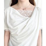 レースドッキングドレープ半袖Tシャツ | moment+ | 詳細画像7