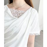 レースドッキングドレープ半袖Tシャツ | moment+ | 詳細画像8