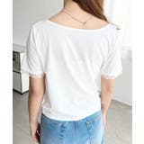 レースドッキングドレープ半袖Tシャツ | moment+ | 詳細画像9