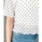 ドット柄半袖Tシャツ スモッキングレース | moment+ | 詳細画像11