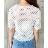 ドット柄半袖Tシャツ スモッキングレース | moment+ | 詳細画像12