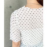 ドット柄半袖Tシャツ スモッキングレース | moment+ | 詳細画像13