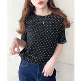 ドット柄半袖Tシャツ スモッキングレース | moment+ | 詳細画像15