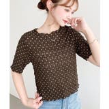 ドット柄半袖Tシャツ スモッキングレース | moment+ | 詳細画像18