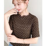 ドット柄半袖Tシャツ スモッキングレース | moment+ | 詳細画像19