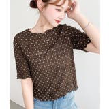 ドット柄半袖Tシャツ スモッキングレース | moment+ | 詳細画像20
