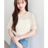 ドット柄半袖Tシャツ スモッキングレース | moment+ | 詳細画像27