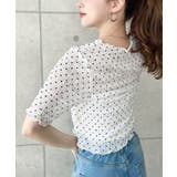 ドット柄半袖Tシャツ スモッキングレース | moment+ | 詳細画像5