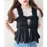 ドット柄半袖Tシャツ スモッキングレース | moment+ | 詳細画像7