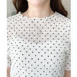 ドット柄半袖Tシャツ スモッキングレース | moment+ | 詳細画像9