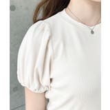 \単品着用可◎/ドットプリントビスチェセットパフスリーブリブカットソートップス | moment+ | 詳細画像13