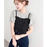 \単品着用可◎/ドットプリントビスチェセットパフスリーブリブカットソートップス | moment+ | 詳細画像32