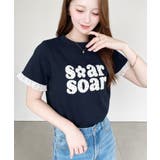 ドットロゴプリント袖口レースフリル半袖Tシャツ | moment+ | 詳細画像26