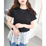 裾フリルレース半袖Tシャツ | moment+ | 詳細画像14