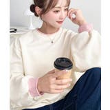 \裏毛でさらっと◎/バイカラー配色リブ裏毛スウェットプルオーバー | moment+ | 詳細画像2