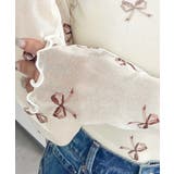 ＼ロマンティックに♡／リボンプリントメロウシアー長袖トップス | moment+ | 詳細画像13 