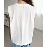 無地&ボーダーショルダータックノースリーブTシャツ 綿100%天竺. | moment+ | 詳細画像10