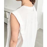 無地&ボーダーショルダータックノースリーブTシャツ 綿100%天竺. | moment+ | 詳細画像11