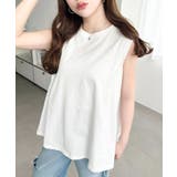 無地&ボーダーショルダータックノースリーブTシャツ 綿100%天竺. | moment+ | 詳細画像2