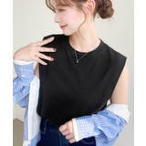 無地&ボーダーショルダータックノースリーブTシャツ 綿100%天竺. | moment+ | 詳細画像22